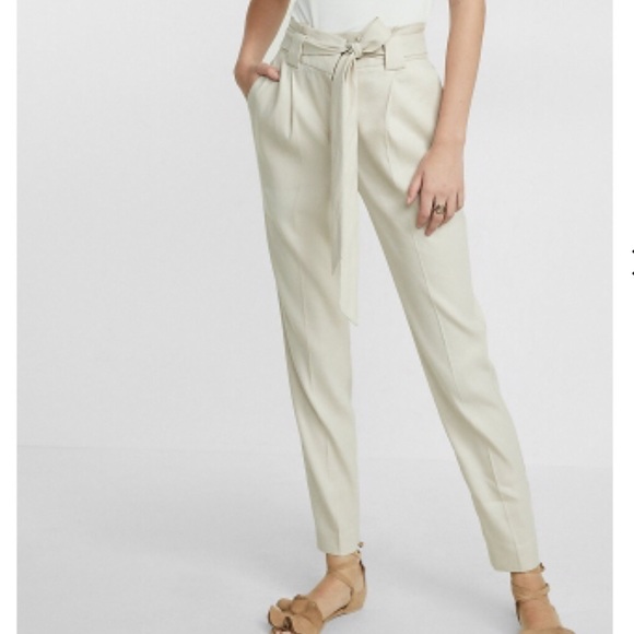 high waisted sash tie ankle pant